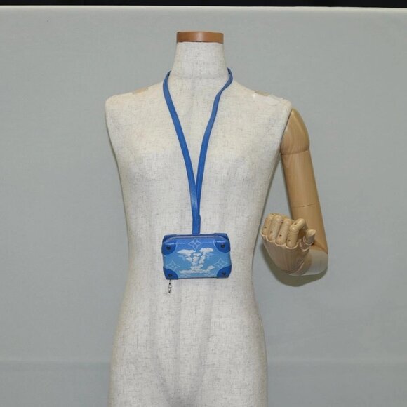 LOUIS VUITTON Monogram Clouds Trunk Necklace Wallet Blue M45440 Auth hk2959M - Picture 14 of 16